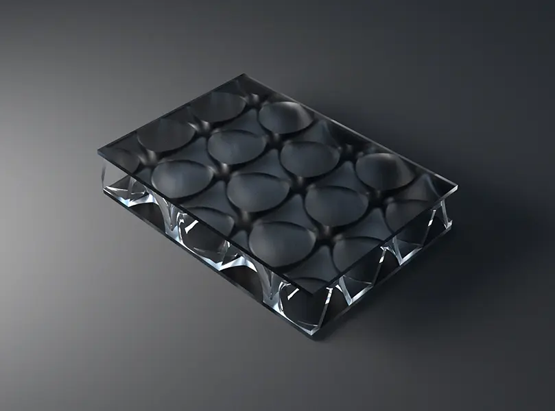 clear-PEP-UV-PMMA-satin-grey clear-PEP-UV-PMMA - satin frey