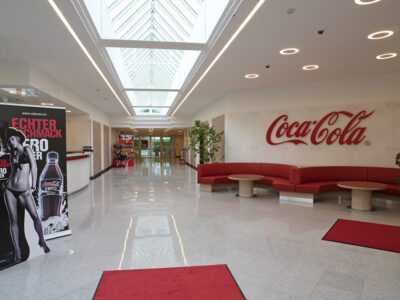 Moxie Surfaces - clear PEP UV Satin Coca Cola Reception