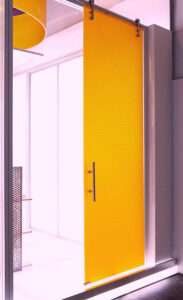 Moxie Surfaces - sliding door clear PEP satin orange