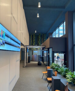 backlit acoustic cladding structures using AIR-board Acoustic translucent honeycomb panels