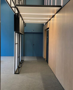 backlit acoustic cladding structures using AIR-board Acoustic translucent honeycomb panels