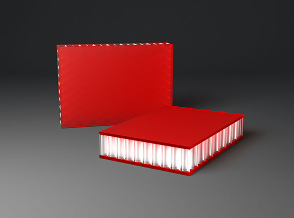 AIR-board UV PMMA satin chilly red AIR-board UV PMMA satin chilly red