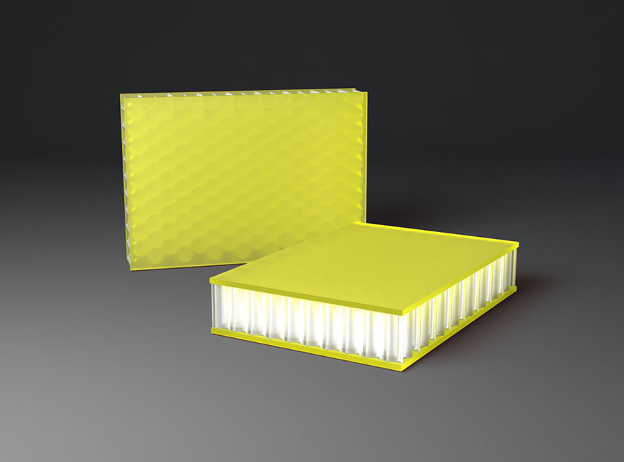 AIR-board UV PMMA satin citrus yellow AIR-board UV PMMA satin citrus yellow