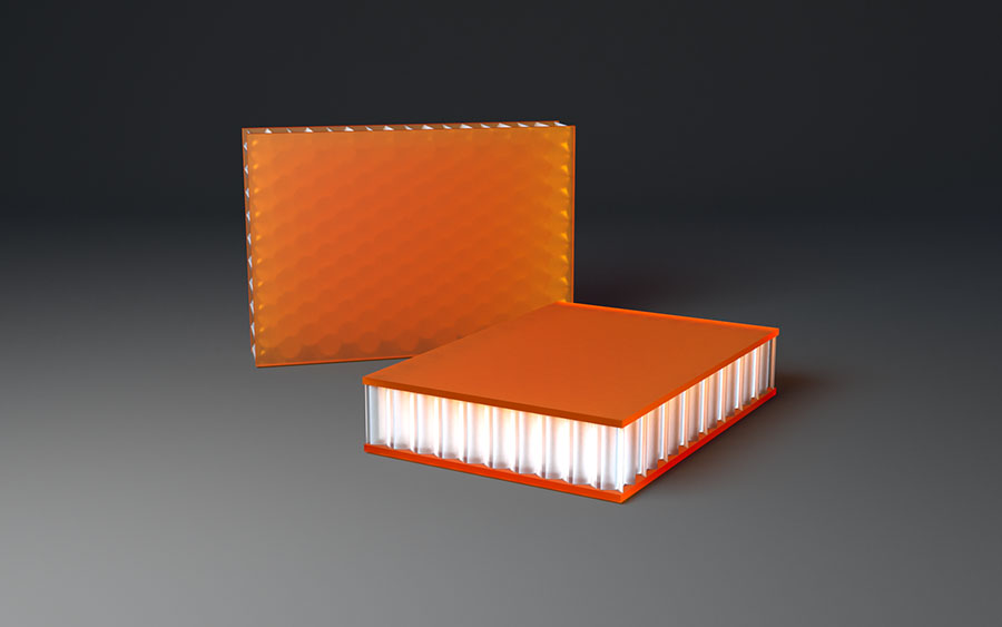 AIR-board UV PMMA satin orange AIR-board UV PMMA satin orange