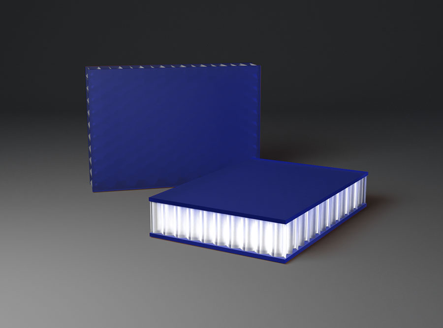 AIR-board UV PMMA satin sapphire blue AIR-board UV PMMA satin sapphire blue