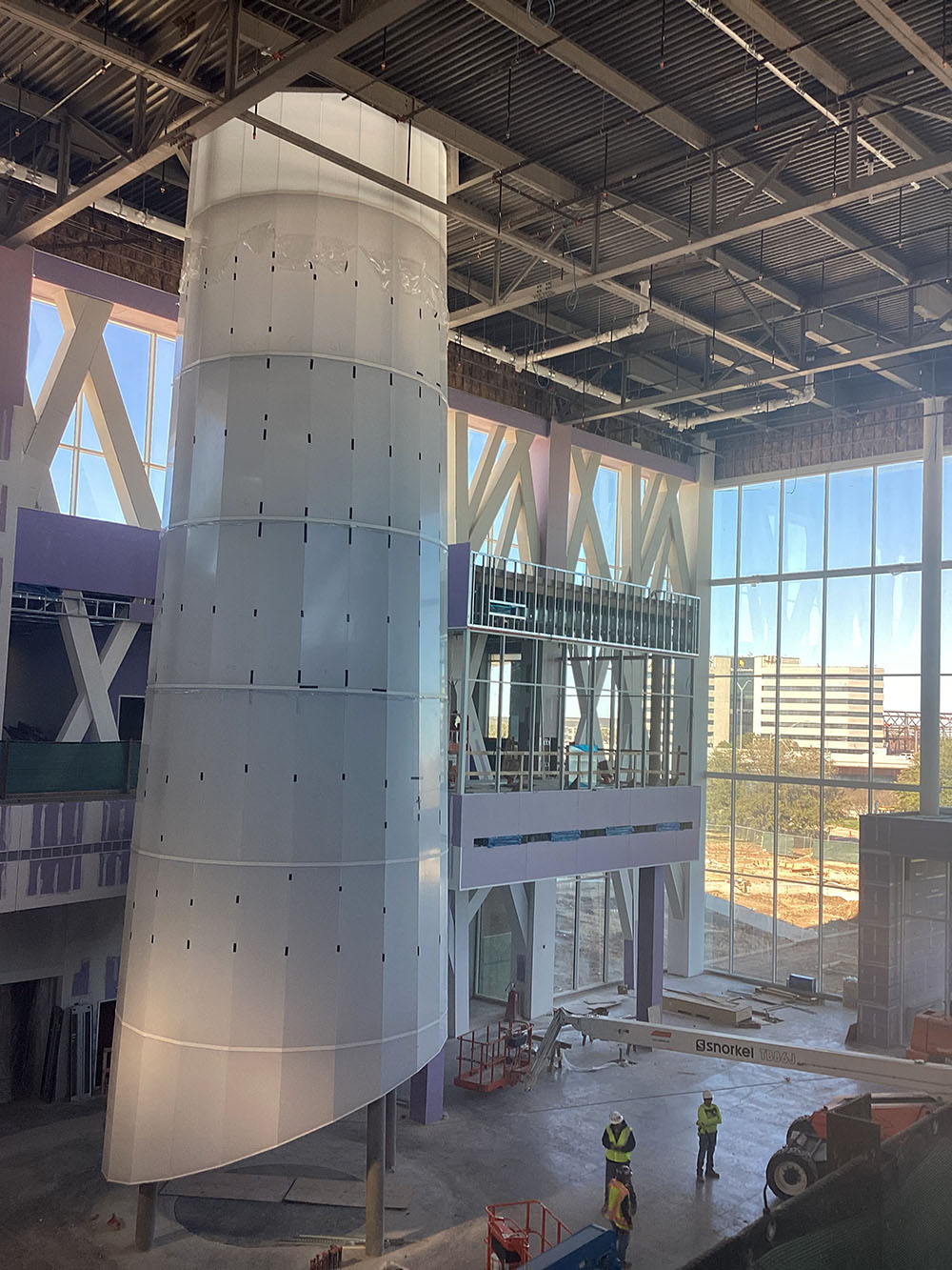 AIR-board columns at Baylor's Hurd Welcome Center