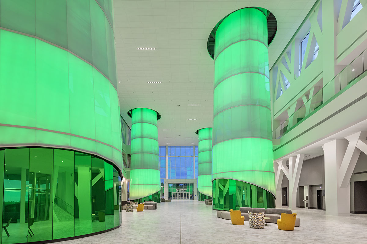 AIR-board columns at Baylor's Hurd Welcome Center AIR-board Opal 30 columns at Baylor's Hurd Welcome Center