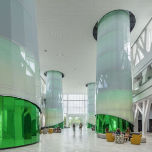 AIR-board columns at Baylor's Hurd Welcome Center