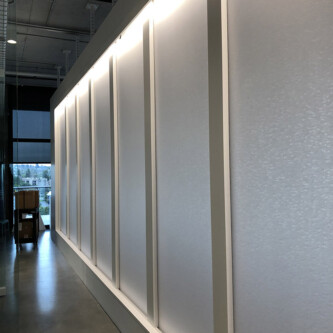 AIR-board Acoustic translucent honeycomb panels as office walls AIR-board Acoustic translucent honeycomb panels as office walls