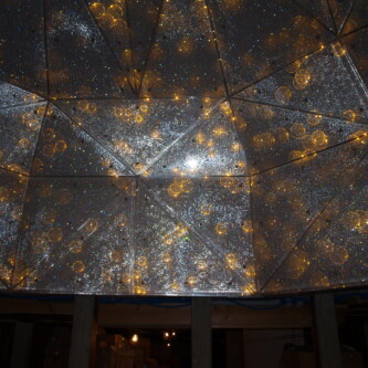 Custom AIR-board panels with glitter in the core cylinders Custom AIR-board panels with glitter in the core cylinders