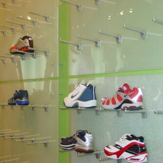 AIR-board clear Nike store merchendise display AIR-board clear Nike store merchendise display