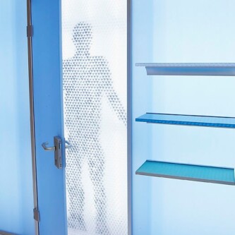 AIR-board satin ice blue honeycomb door: durable & stylish AIR-board satin ice blue honeycomb door: durable & stylish