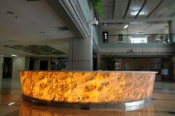 AIR-board Stone Light as a backlit reception desk AIR-board Stone Light as a backlit reception desk