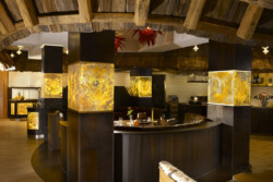 AIR-board Stone Light backlit fixtures enhance restaurant dining experience AIR-board Stone Light backlit fixtures enhance restaurant dining experience