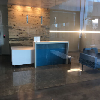 clear-PEP UV PC blue reception desk clear-PEP UV PC blue reception desk