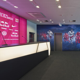 clear-PEP UV PC satin backlit lobby counter at RedBull clear-PEP UV PC satin backlit lobby counter at RedBull